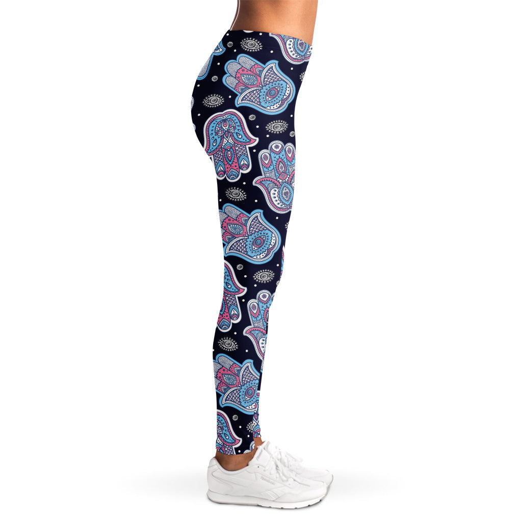 Boho Hamsa Pattern Print Women's Leggings