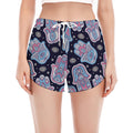 Boho Hamsa Pattern Print Women's Split Running Shorts