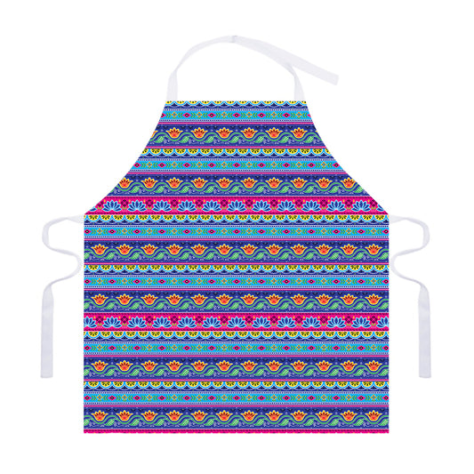 Boho Indian Lotus Pattern Print Adjustable Apron