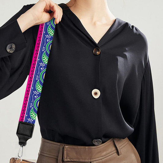 Boho Indian Lotus Pattern Print Bag Strap