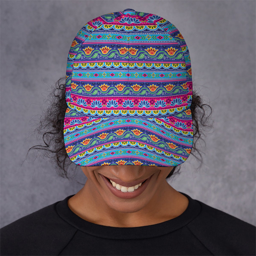 Boho Indian Lotus Pattern Print Baseball Cap