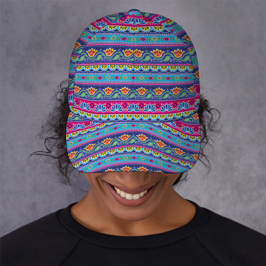 Boho Indian Lotus Pattern Print Baseball Cap