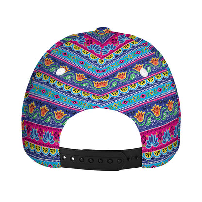 Boho Indian Lotus Pattern Print Baseball Cap