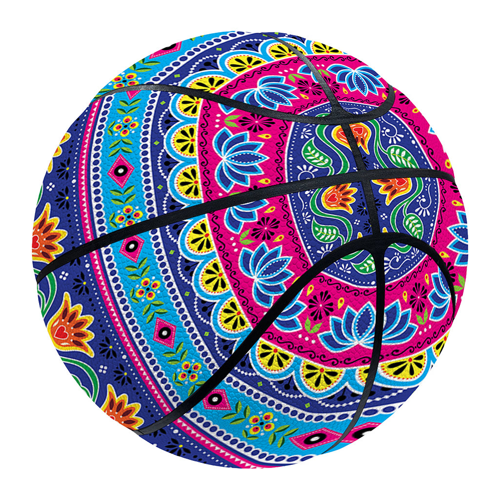 Boho Indian Lotus Pattern Print Basketball