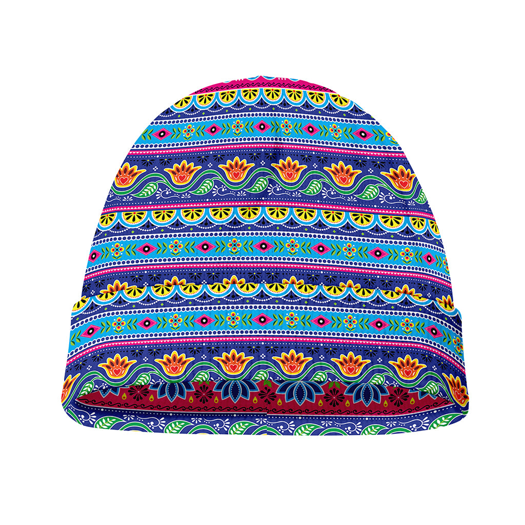 Boho Indian Lotus Pattern Print Beanie