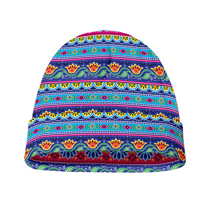 Boho Indian Lotus Pattern Print Beanie