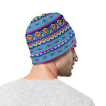 Boho Indian Lotus Pattern Print Beanie
