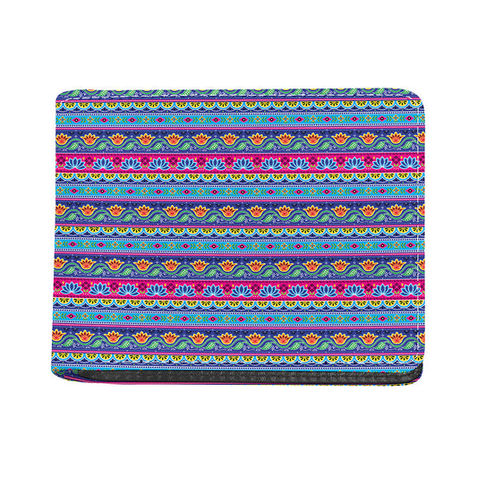 Boho Indian Lotus Pattern Print Bifold Wallet