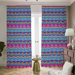 Boho Indian Lotus Pattern Print Blackout Pencil Pleat Curtains