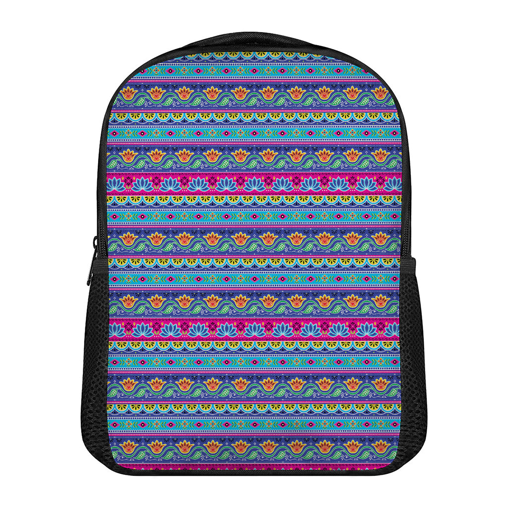 Boho Indian Lotus Pattern Print Casual Backpack