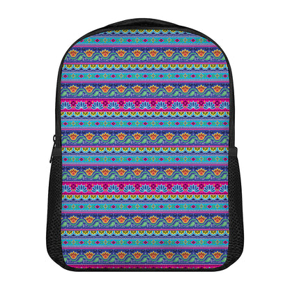 Boho Indian Lotus Pattern Print Casual Backpack