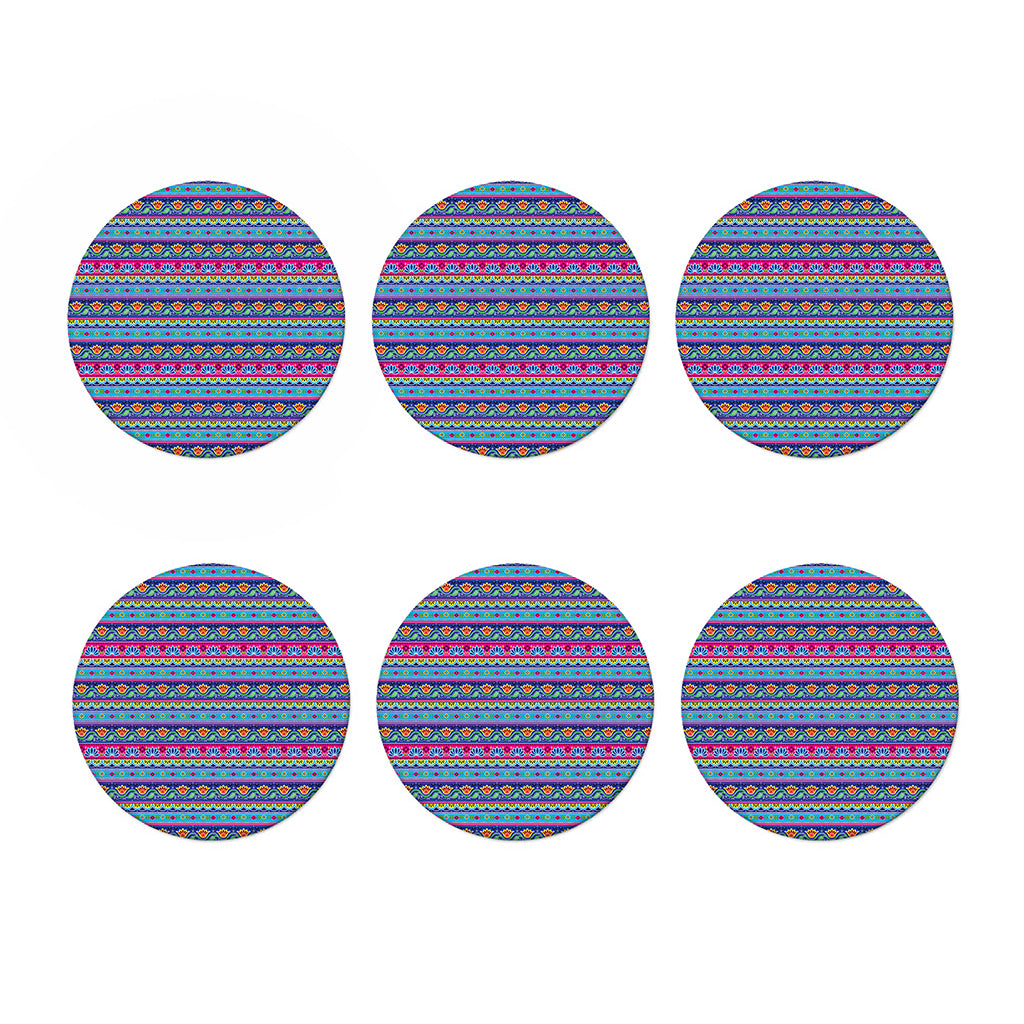 Boho Indian Lotus Pattern Print Coaster Set