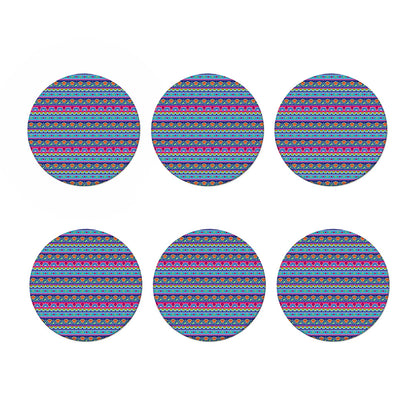 Boho Indian Lotus Pattern Print Coaster Set