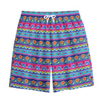 Boho Indian Lotus Pattern Print Cotton Shorts