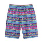 Boho Indian Lotus Pattern Print Cotton Shorts