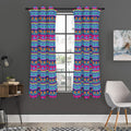 Boho Indian Lotus Pattern Print Grommet Curtain Panels