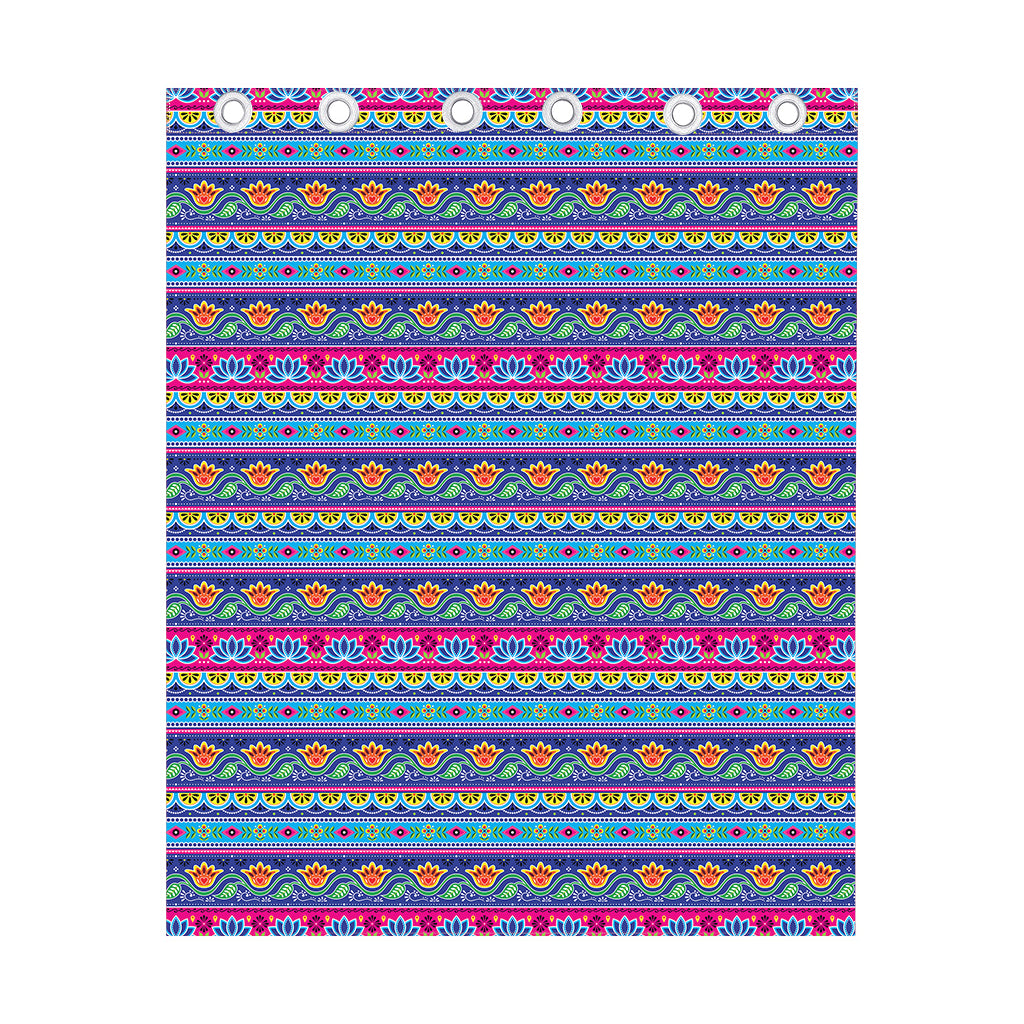 Boho Indian Lotus Pattern Print Curtain
