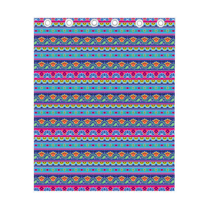Boho Indian Lotus Pattern Print Curtain