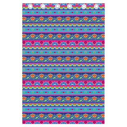 Boho Indian Lotus Pattern Print Curtain
