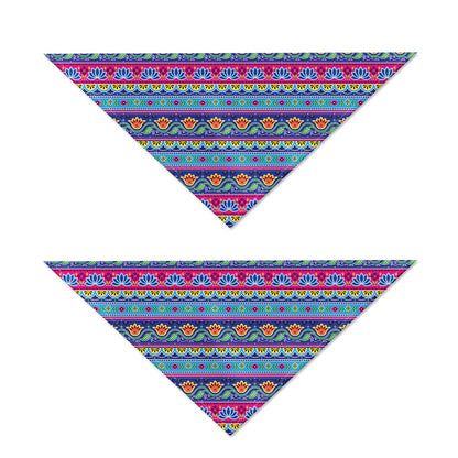 Boho Indian Lotus Pattern Print Dog Bandana