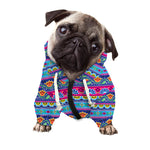 Boho Indian Lotus Pattern Print Dog Zip Up Hoodie