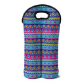 Boho Indian Lotus Pattern Print Double Neoprene Wine Tote