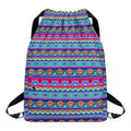 Boho Indian Lotus Pattern Print Drawstring Backpack