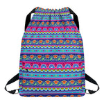 Boho Indian Lotus Pattern Print Drawstring Backpack