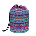 Boho Indian Lotus Pattern Print Drawstring Makeup Bag