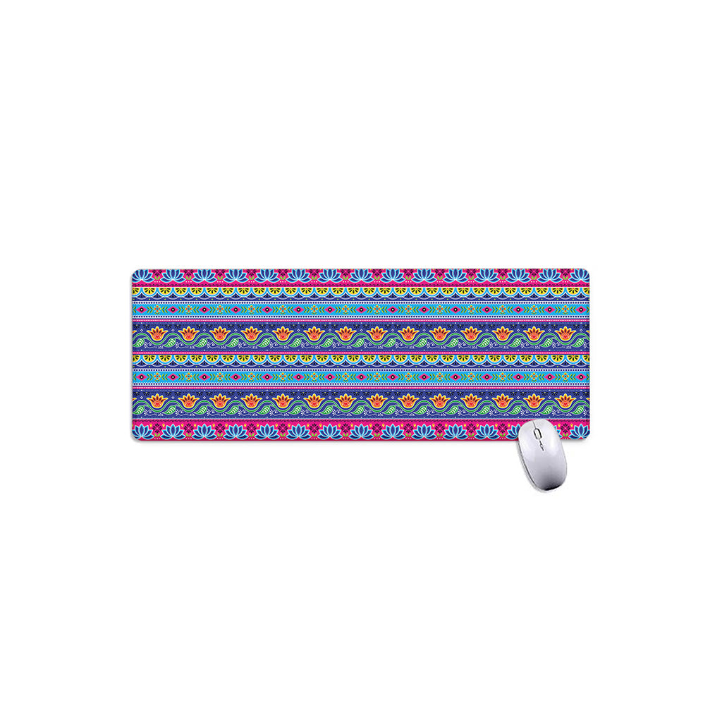 Boho Indian Lotus Pattern Print Extended Mouse Pad
