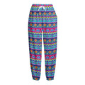 Boho Indian Lotus Pattern Print Fleece Lined Knit Pants