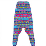 Boho Indian Lotus Pattern Print Hammer Pants