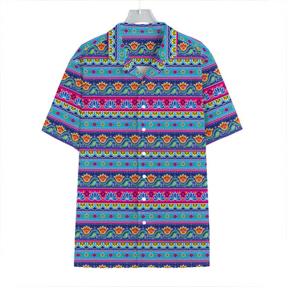 Boho Indian Lotus Pattern Print Hawaiian Shirt