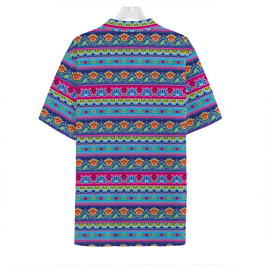 Boho Indian Lotus Pattern Print Hawaiian Shirt