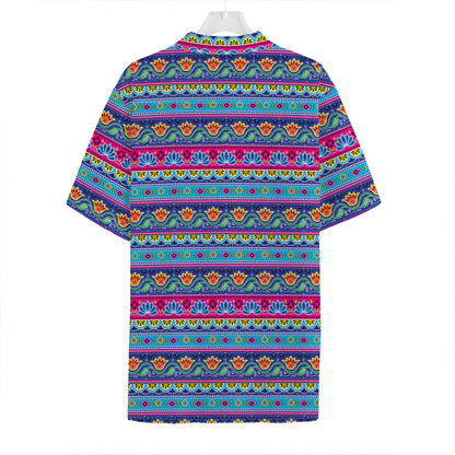 Boho Indian Lotus Pattern Print Hawaiian Shirt