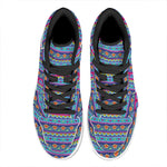 Boho Indian Lotus Pattern Print High Top Leather Sneakers