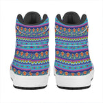 Boho Indian Lotus Pattern Print High Top Leather Sneakers