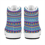 Boho Indian Lotus Pattern Print High Top Leather Sneakers