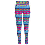 Boho Indian Lotus Pattern Print High-Waisted Pocket Leggings