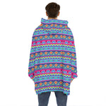 Boho Indian Lotus Pattern Print Hoodie Blanket