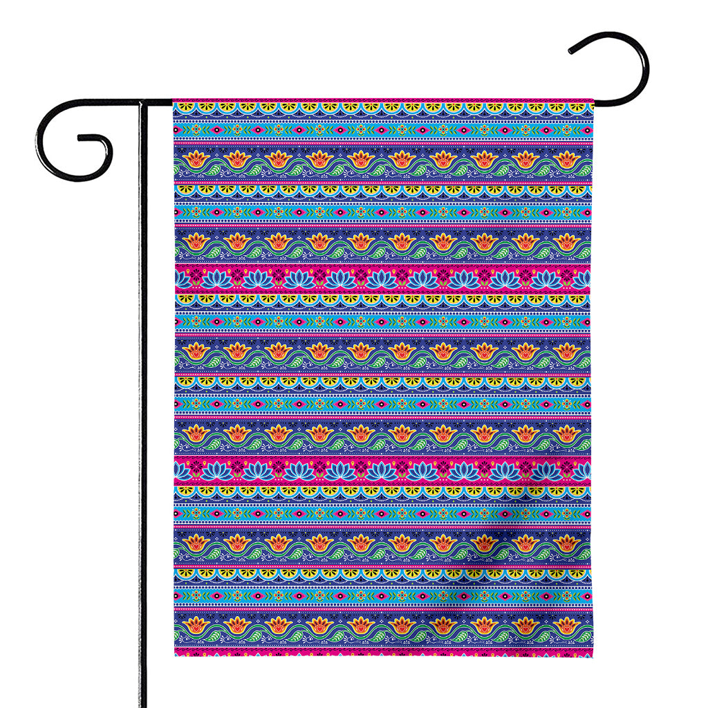 Boho Indian Lotus Pattern Print House Flag