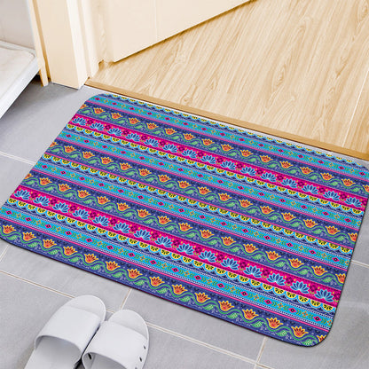 Boho Indian Lotus Pattern Print Indoor Door Mat