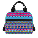 Boho Indian Lotus Pattern Print Insulated Lunch Bag