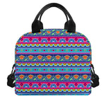 Boho Indian Lotus Pattern Print Insulated Lunch Bag