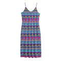 Boho Indian Lotus Pattern Print Jersey Midi Cami Dress