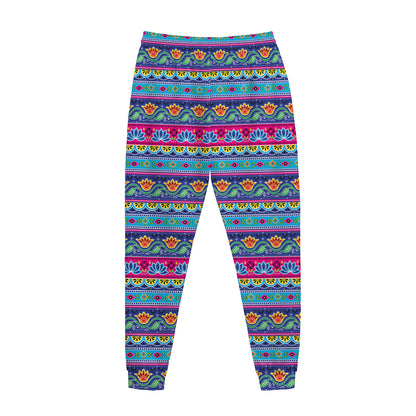 Boho Indian Lotus Pattern Print Jogger Pants