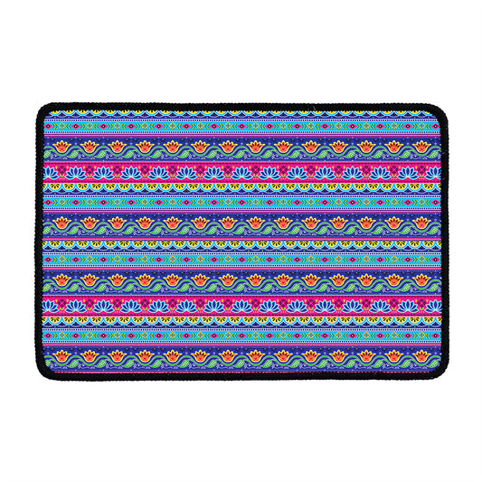 Boho Indian Lotus Pattern Print Kitchen Mat