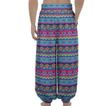 Boho Indian Lotus Pattern Print Lantern Pants