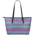 Boho Indian Lotus Pattern Print Leather Tote Bag With Zipper