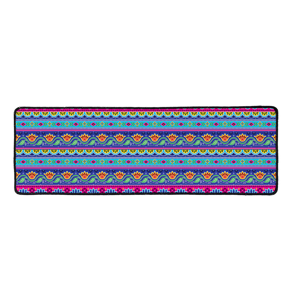 Boho Indian Lotus Pattern Print Long Kitchen Mat